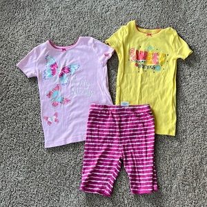 Kids pajamas girls size 8. Two tops and short set